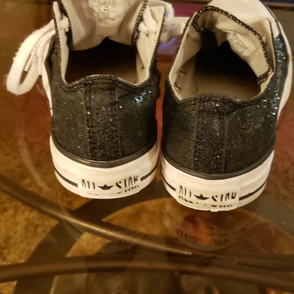 Black Sequined Converse All Stars - Picture 4 of 8